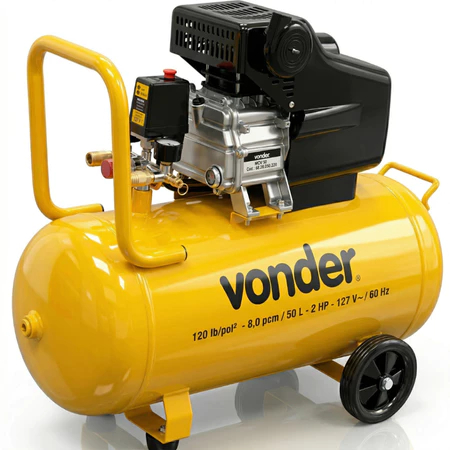 Motocompressor de Ar 8,0 pcm Compacto 50 litros Profissional Leve MCV50 Vonder