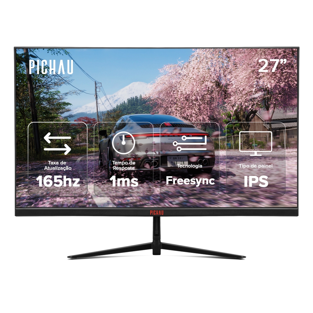 Monitor Gamer Pichau Athen V3S, 27 Pol, IPS, QHD, 1ms, 165Hz, FreeSync, HDMI/DP, PG-ATH27V3S-BL01