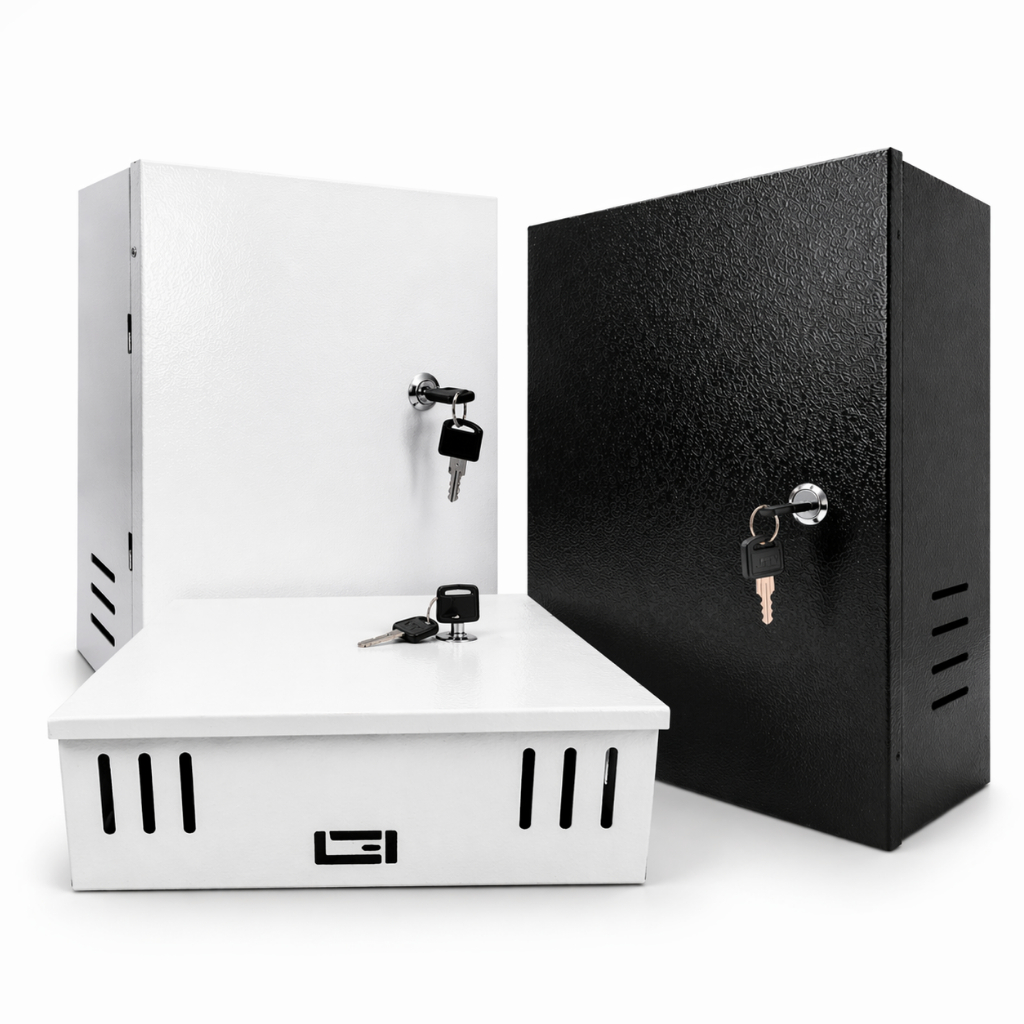 Caixa Metalica Vertical Organizadora Para DVR CFTV Intelbras/Hikvision