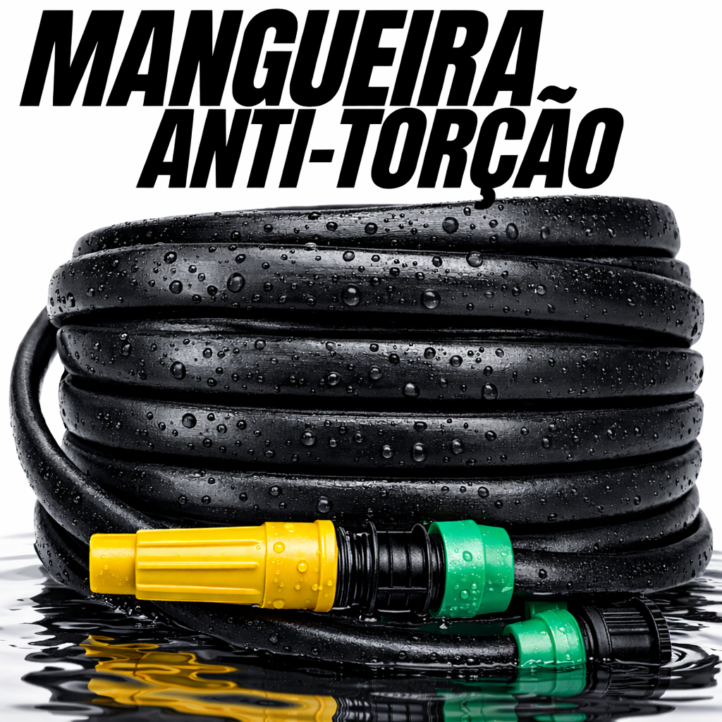 Mangueira de Jardim Preta Anti-Torção e Anti-Dobras - 05 a 50 Metros