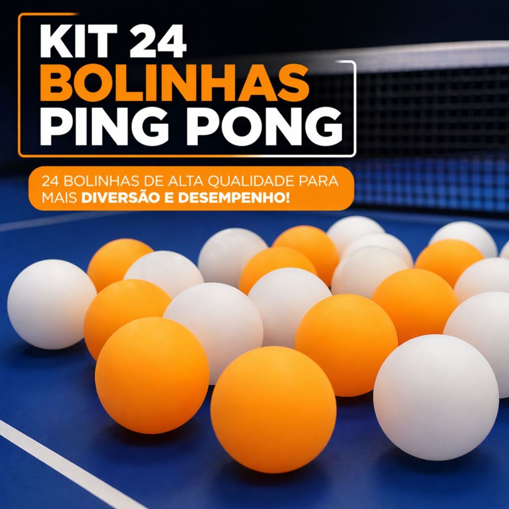 Kit 24 Bolinhas Ping Pong Bolas Para Tenis De Mesa Treinos Atividades Pet Brinquedo
