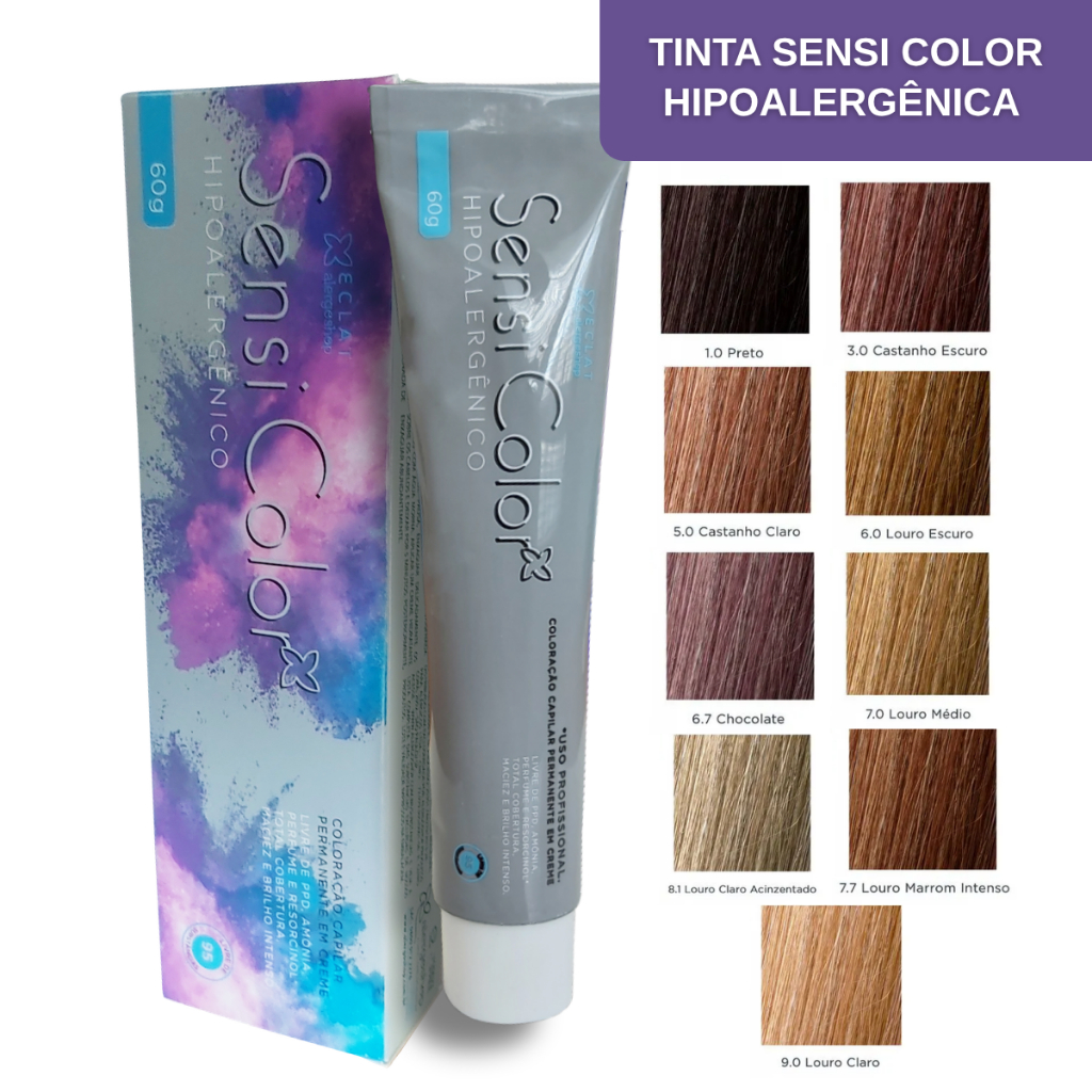 Tinta Coloração Para Cabelo Hipoalergênica SensiColor Eclat - Alergoshop