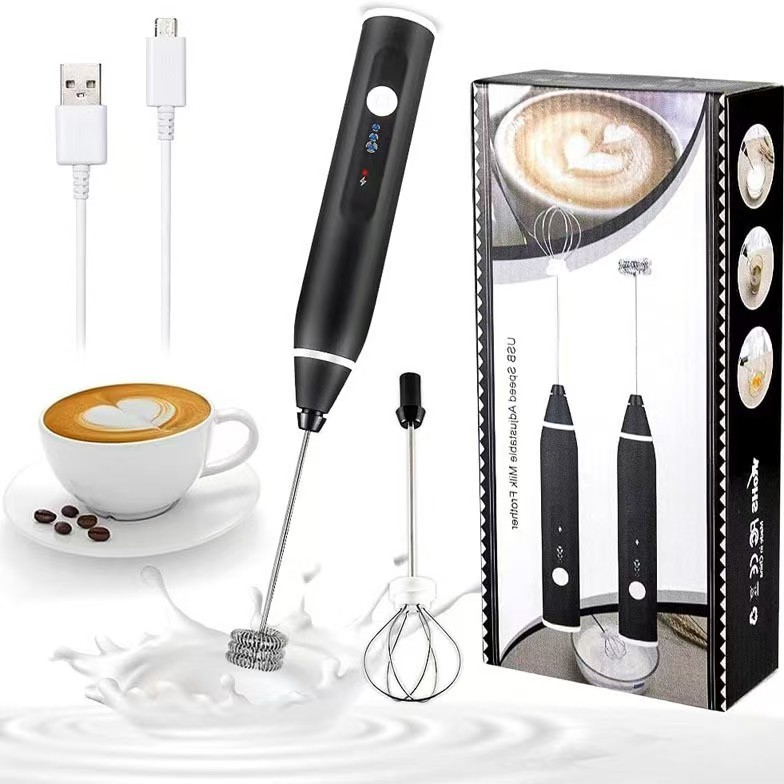 Mixer Elétrico 2 em 1 para Cozinha - Batedor Versátil para Leite, Café e Clara de Ovo M2