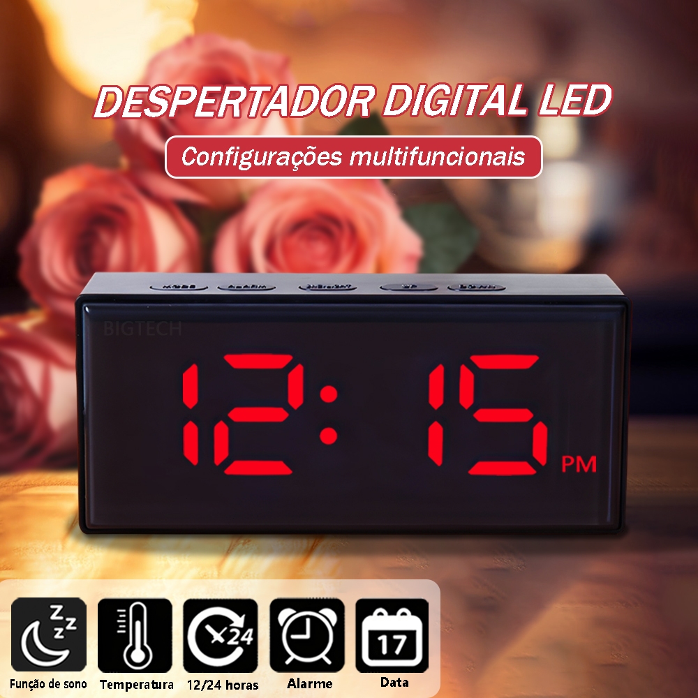 Despertador Inteligente Para Mesa Despertador Digital Com Exibição Da Temperatura