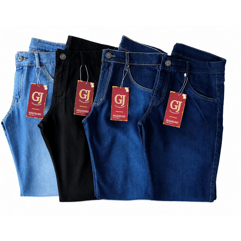 Kit 4 Calça Masculina Jeans Premium Slim Elastano Lycra