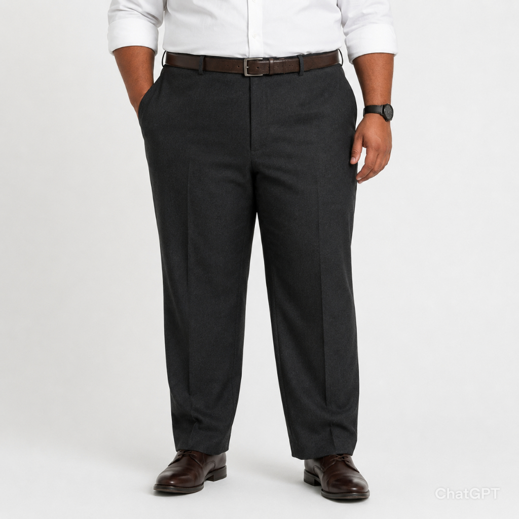 Calça Social Masculina Plus Size Tamanho grande – Microfibra Oxford Preta 52 ao 60