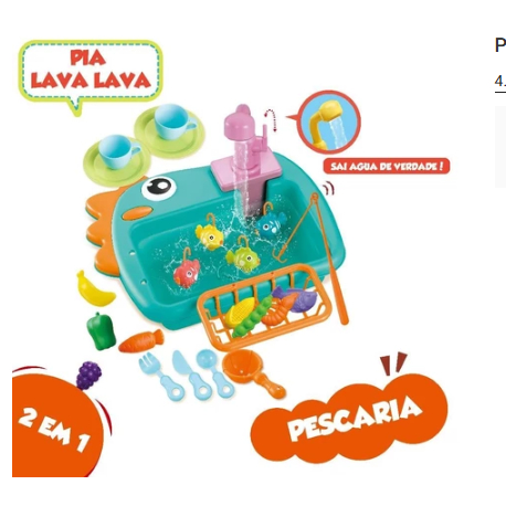 Brinquedo  Pia E Pesca Dino Com Acessórios
