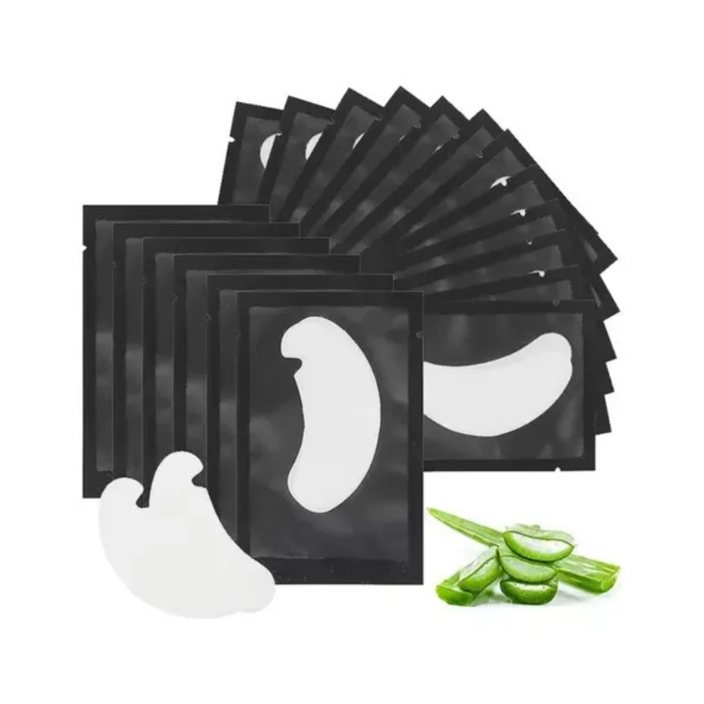 50-200 Pares de Pad Gel Protetor de Pálpebras Alongamento Cílios Patch Pad Gel Preto e Rosa