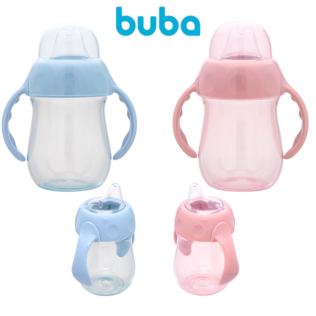 Copo Para Bebê Anti-vazamento Treinamento Com Alça Bico Silicone Com Tampa Buba