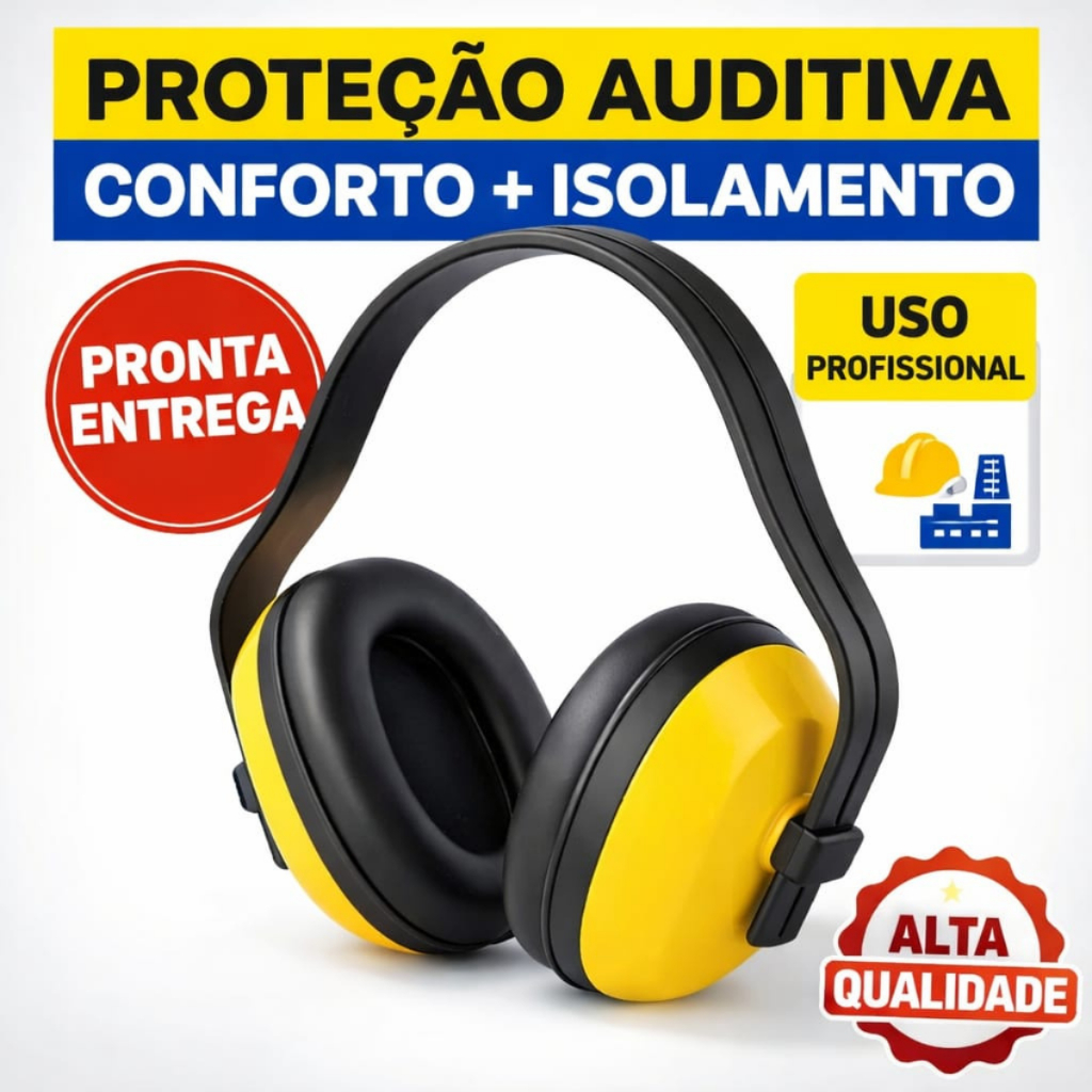 Abafador Ruídos Profissional Segurança Tipo Concha Proteção Auditiva Confortável Autismo TDAH Dormir