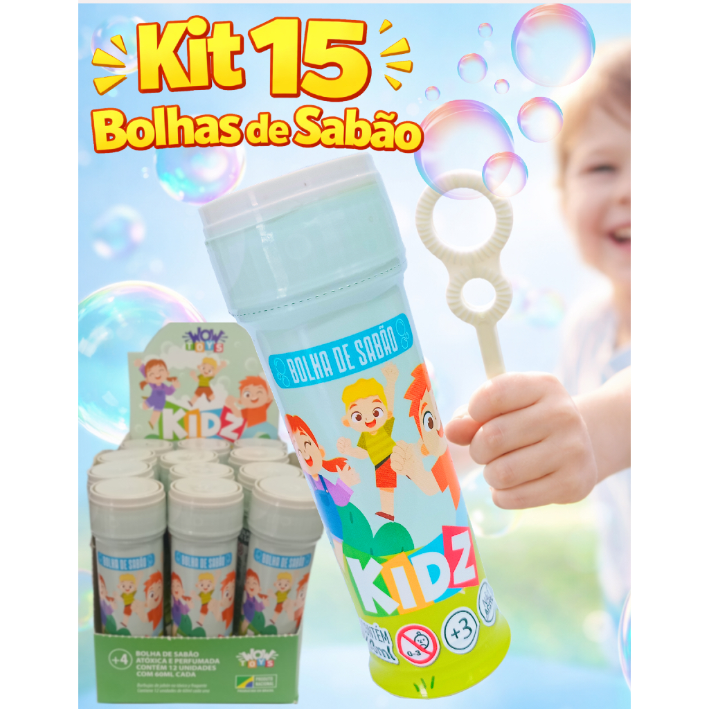 Kit 15 Bolhas de Sabão bolinha Lembrancinha de aniversario infantil festa junina prenda atacado