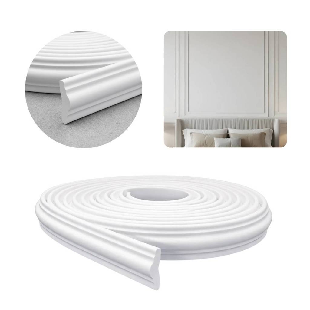 Rodameio Eva Branco Autocolante Decorativo Moderno Sofisticado Clássico