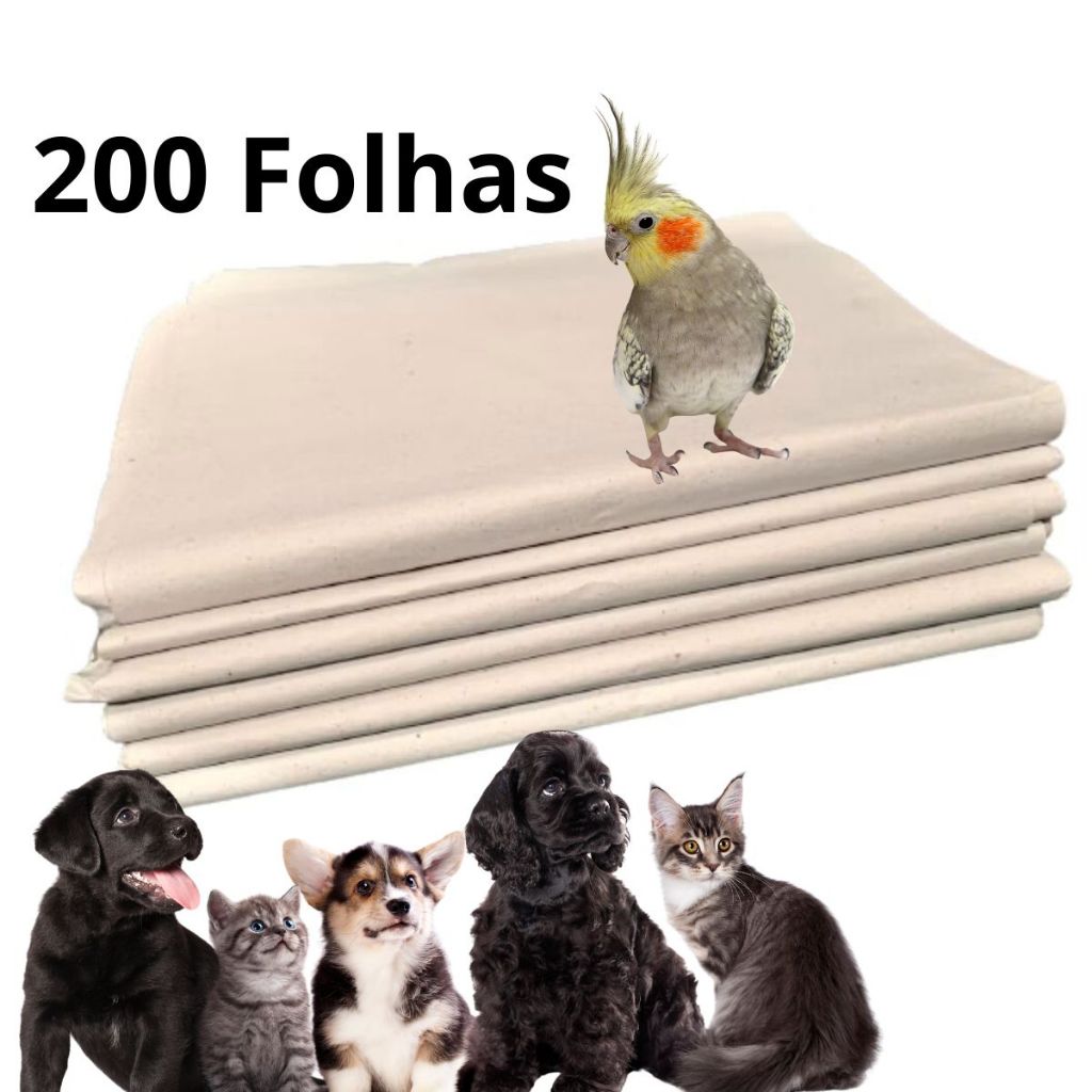 KIT 200 FOLHAS DE PAPEL PARA GAIOLAS E VIVEIROS DE PÁSSAROS ALTA ABSORÇÃO ENVIO IMEDIATO.