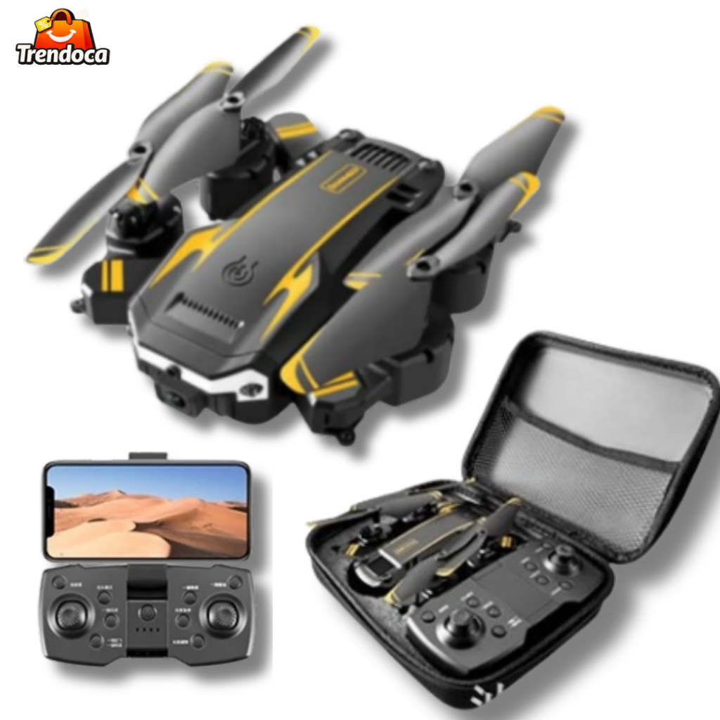 Drone S6 Dobrável c/ Câmera e Controle Remoto de Encaixe para Celular | Hélices Removíveis