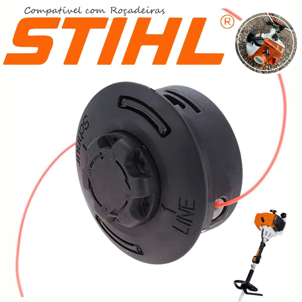 Carretel Nylon Recarga Fácil Automático P/ Roçadeiras Stihl FS55 FS80 FS85 FR85 FS120 FS130 HT75 +