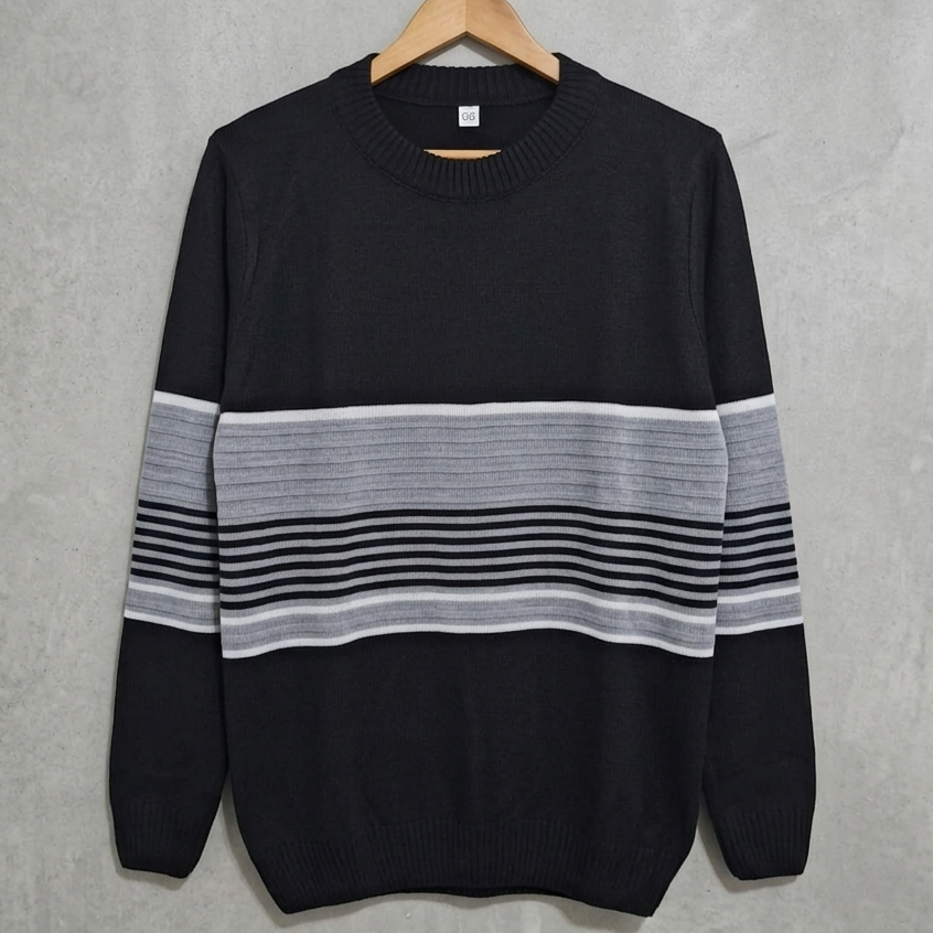 Blusa Tricot Masculina Juvenil Listrada Manga Longa Menino Roupa Menino Blusa Inverno Confortável