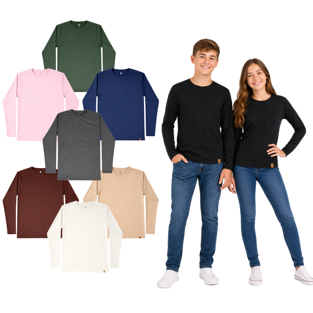Blusa Gola Redonda Térmica Juvenil Segunda Pele para o Frio 10 ao 16