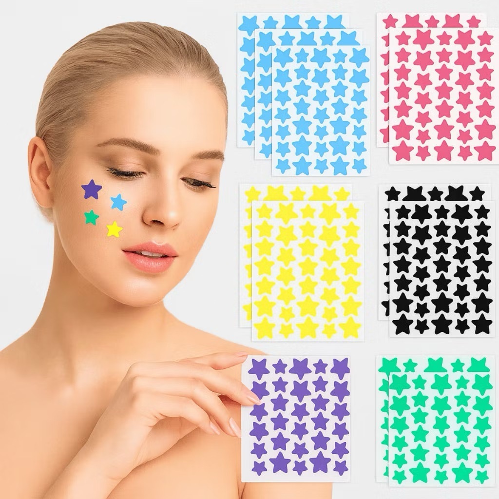 Adesivo Hidrocoloide Para Espinha de Estrela Colorido Transparente Patch Anti-Acne Skin Care | Rápido Efeito