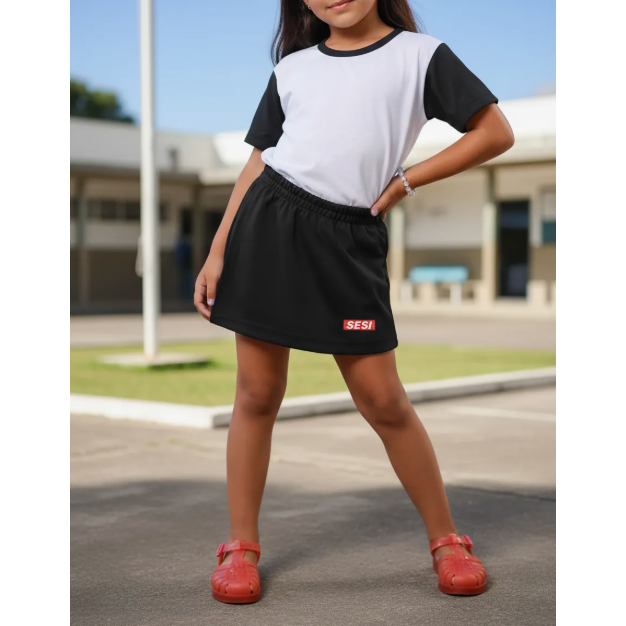 Shorts Saia Sesi Uniforme Juvenil Helanca Alta Qualidade