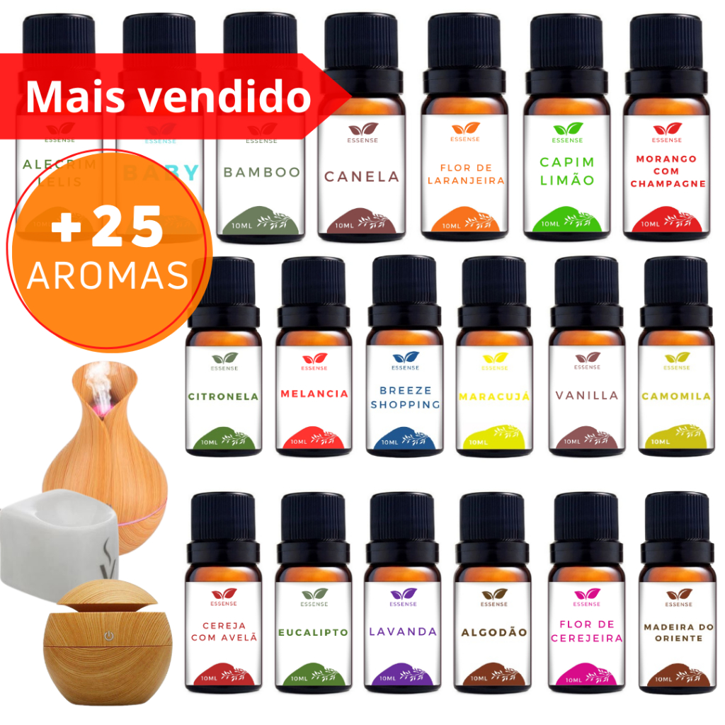 Essência para Aromatizador Difusor Umidificador de Ar 10ml Hidrossolúvel Aromaterapia Óleo Essencial