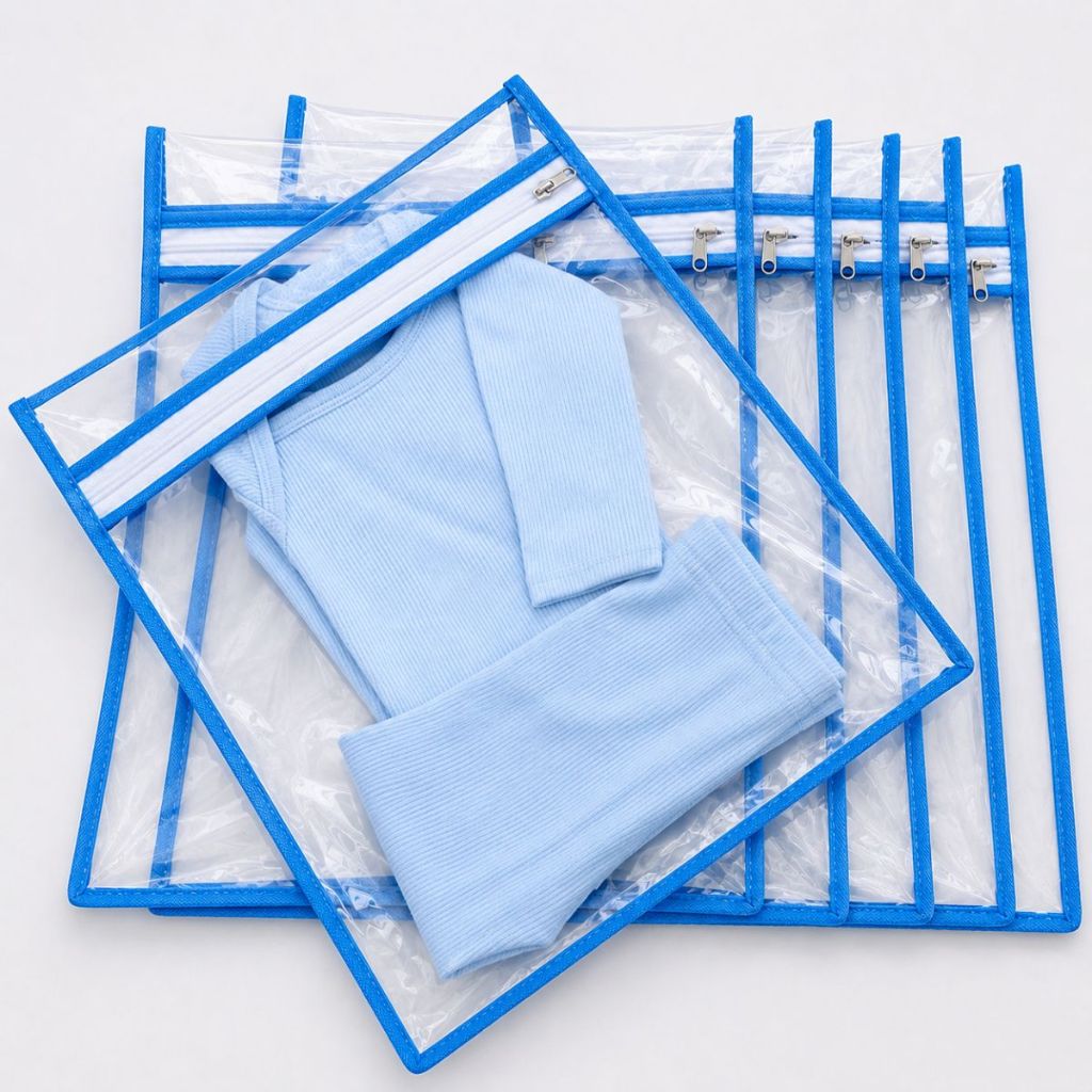 4 Saquinho Maternidade Organizador Viagem Mala Bebê 27x33 Cm MALA/VIAGEM/ROUPA SECA/ ROUPA LIMPA