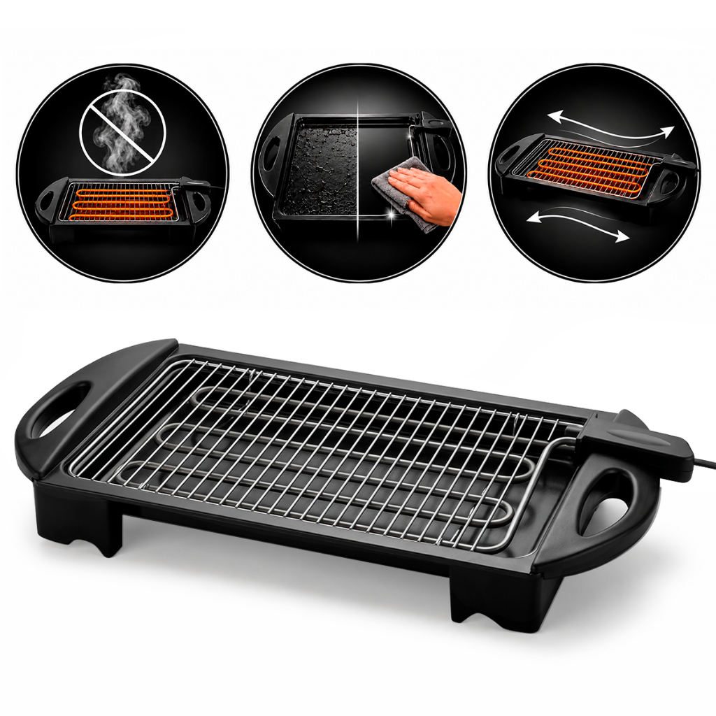 Churrasqueira Elétrica Portátil Fischer Ranch Grill Sem Fumaça EasyClean