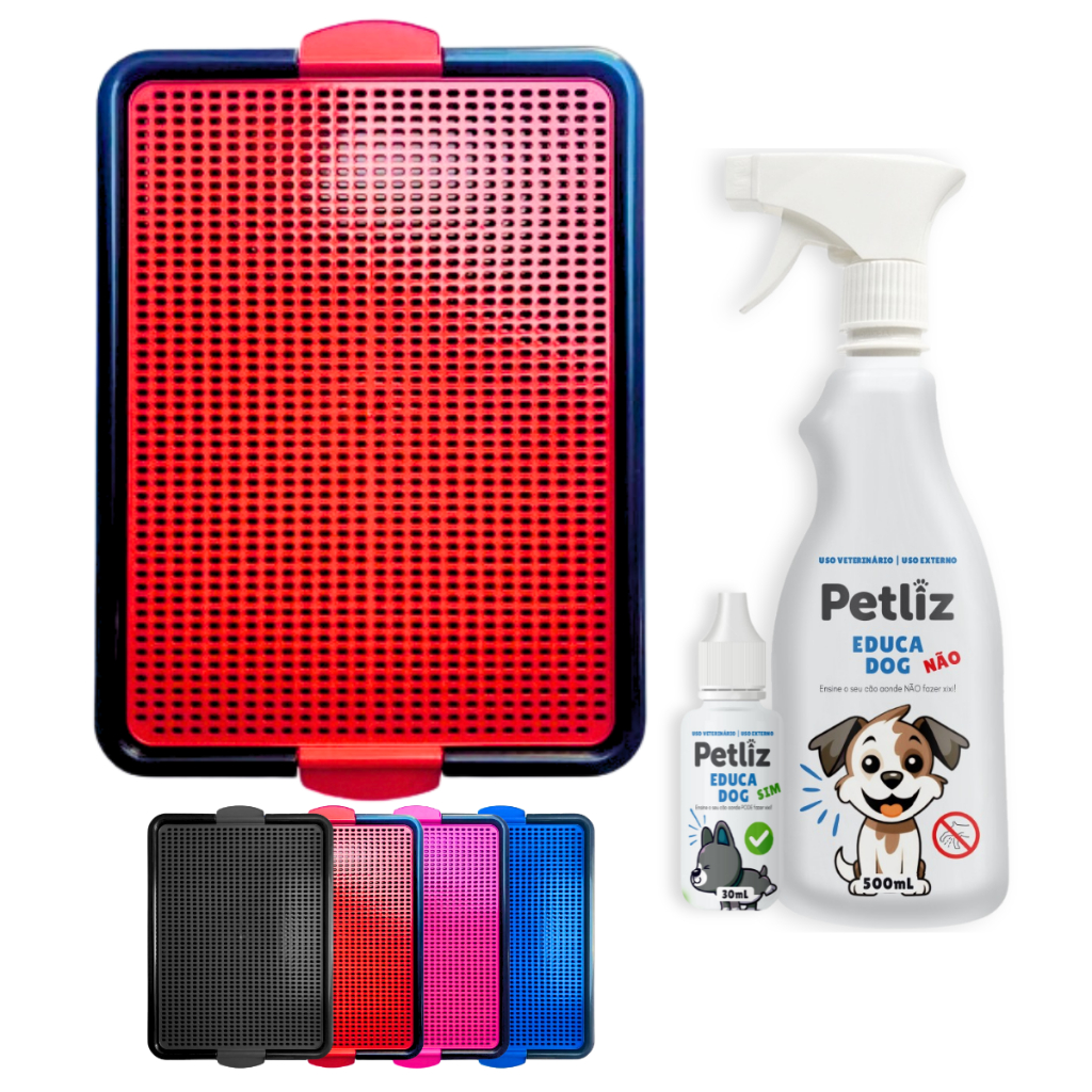 Tapete Sanitário Banheiro Higiênico Canino Cães + Adestrador Educador EducaDog Xixi Sim e Não Petliz