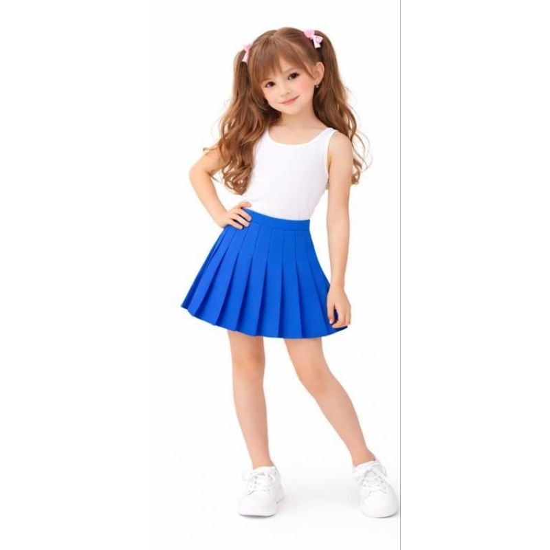 saia cosplay colegial pregas infantil tons de azul 2 ao12 linda