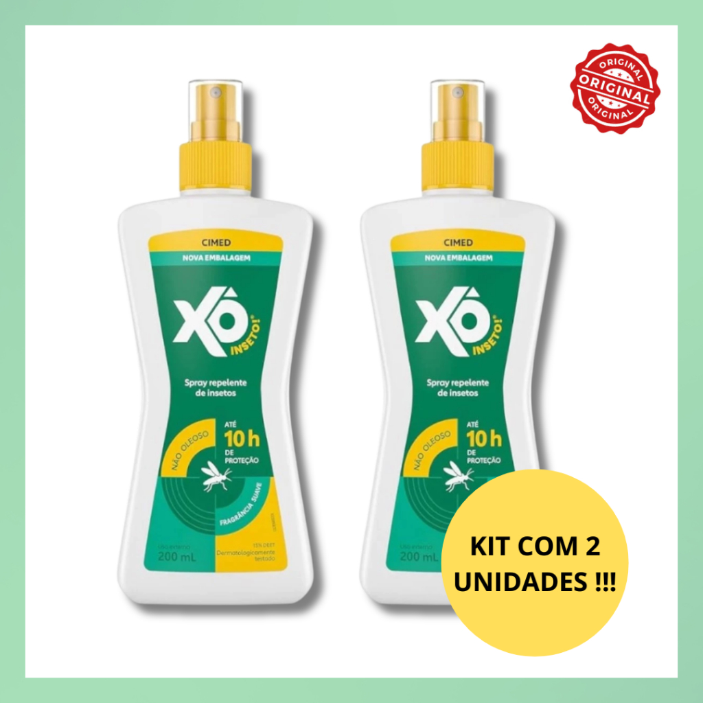 Kit 2 Repelentes Xô Inseto Cimed 200ml Spray 10h de Proteção