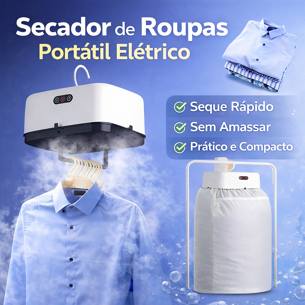 Secadora de Roupas Portátil Elétrica Dobrável Bivolt Compacta