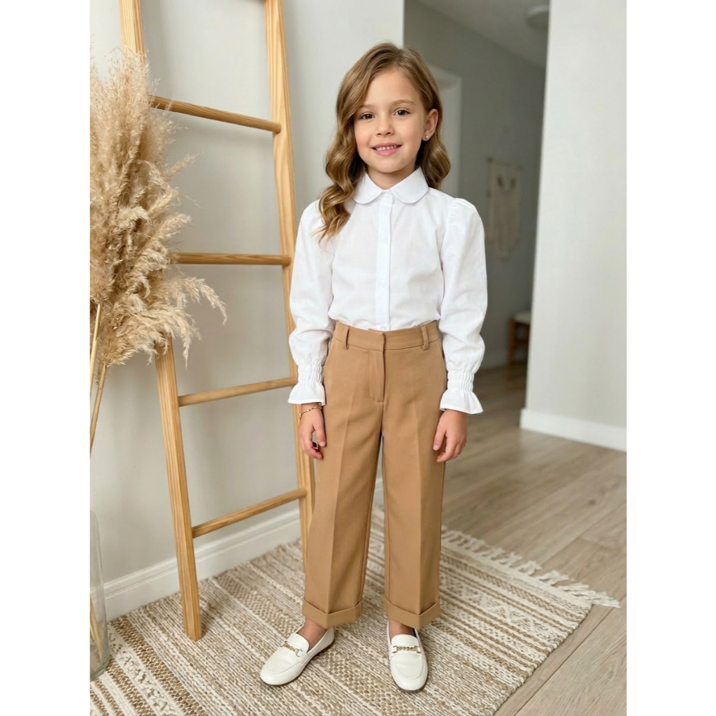 Camisa De Botão Tricoline Infantil Roupa Feminina Moda Menina Estilosa