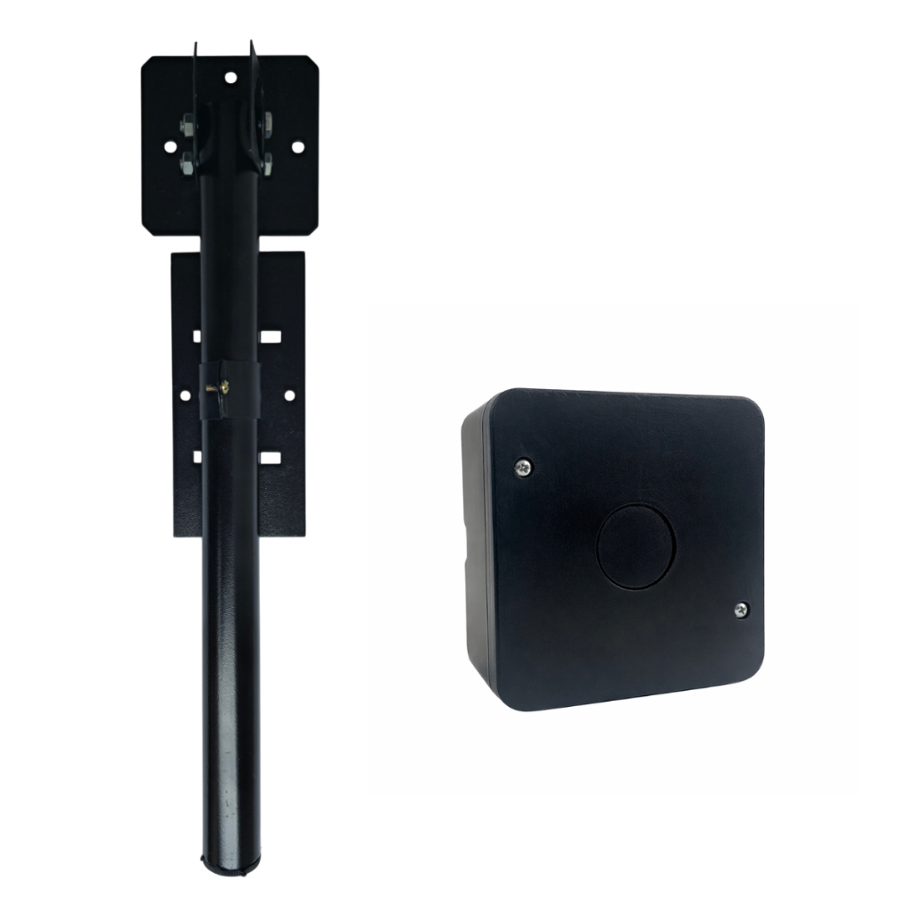 Kit Suporte para Câmeras - Sensor de Barreira 40cm + Caixa Organizadora Cftv Preta