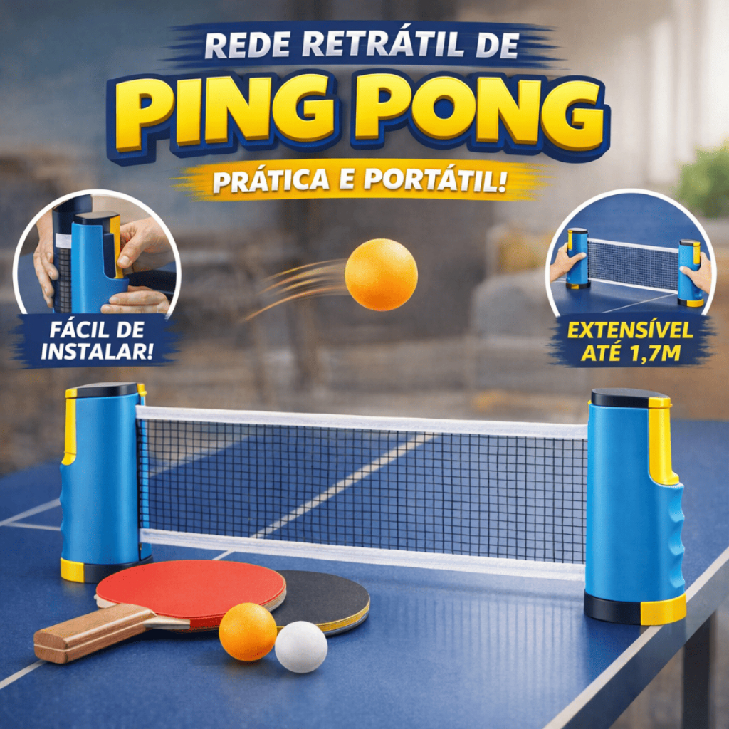 Rede Retrátil Extensível Ping Pong Tênis Mesa Portatil Universal