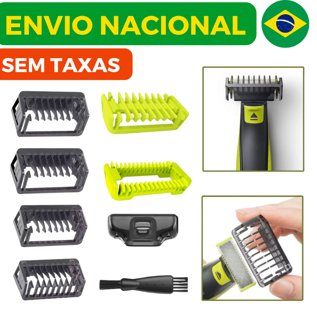 Pentes Guia OneBlade Philips Compatível QP2520 QP2530 QP2630 QP6510 QP6520 1 2 3 5mm Barba Aparador