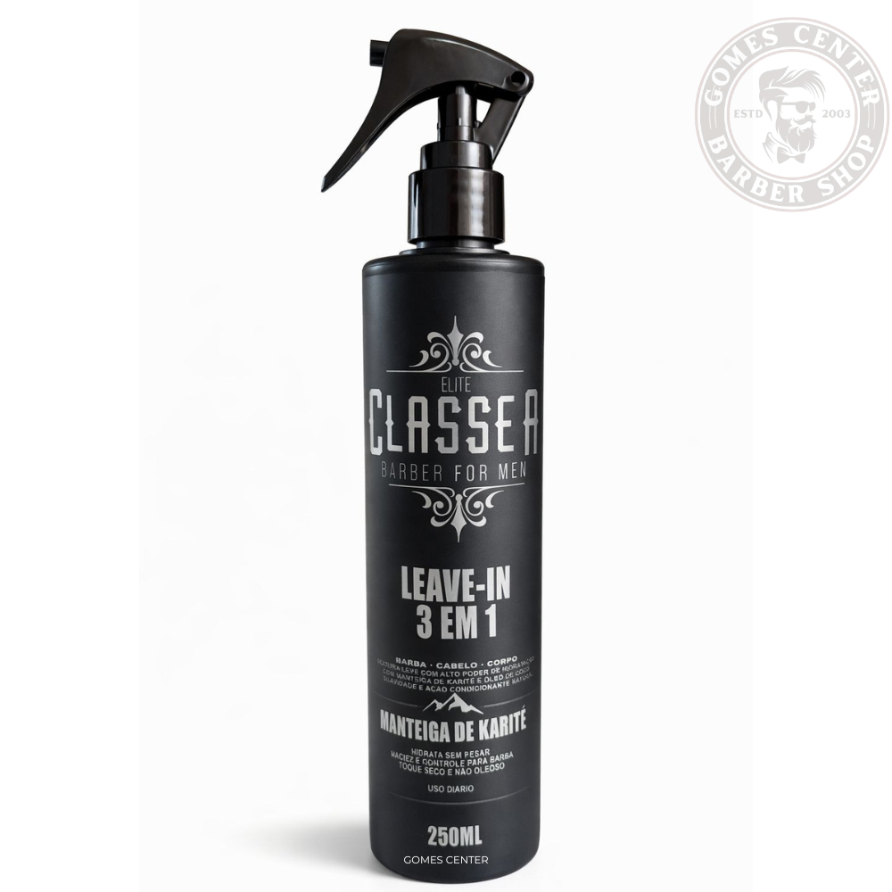 Leave-in 3 em 1 Classe A Barba Cabelo Corpo Protetor Térmico Hidrata e Finaliza Profissional