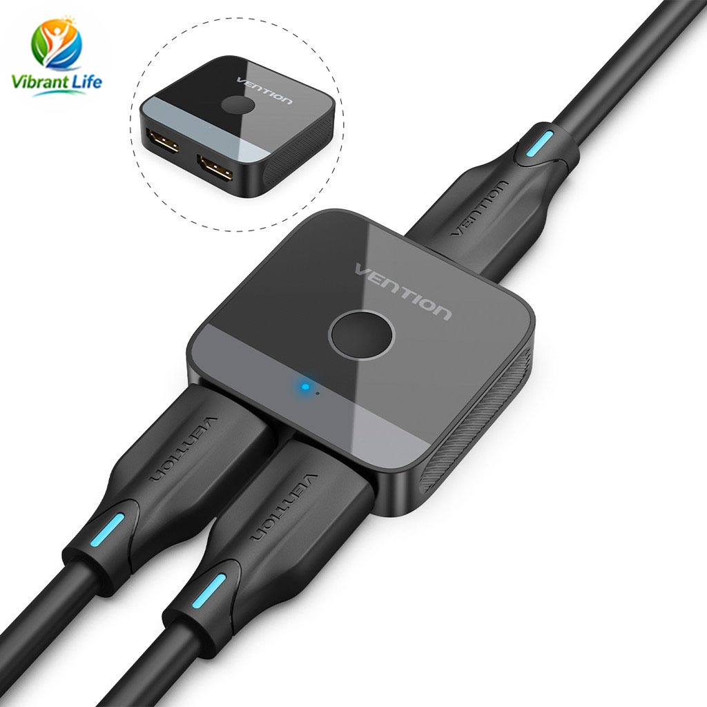 Switch HDMI 2.0 4K 2 em 1 / 1 em 2 Bidirecional - 4K@60Hz Plug & Play para PS5, TV Box, PC e Notebook