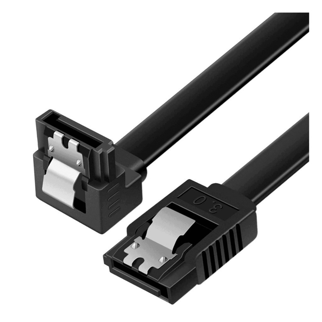 Kit 2 Cabos SATA 6Gb/s SSD HD SATA3 Reto + 90° Preto 50cm