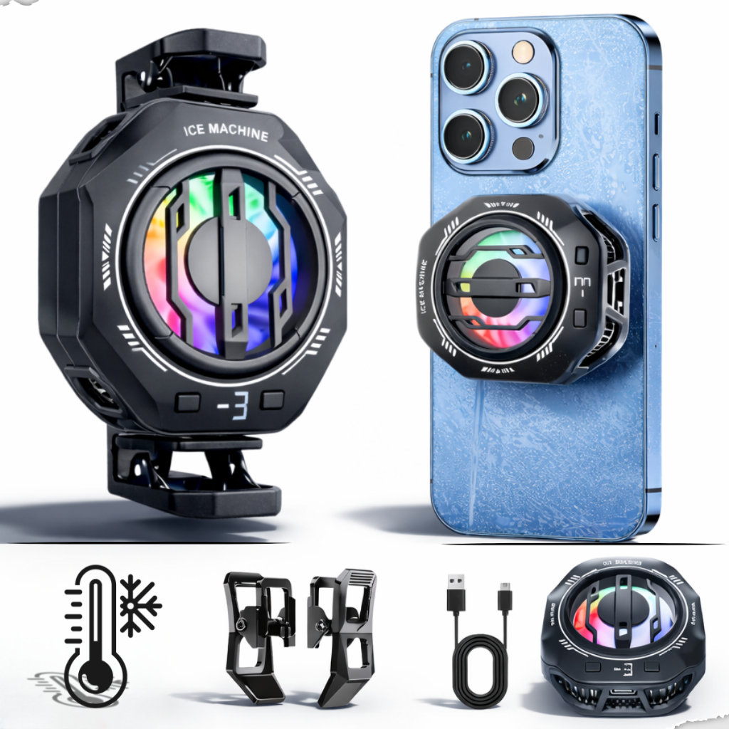 Cooler Para Celular Gamer Placa Pelthier Rgb Silencioso Resfriador Mobile