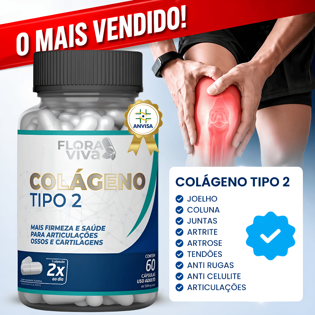 colageno tipo 2 -  Articulações Fortes Pele Firme e Mais Mobilidade