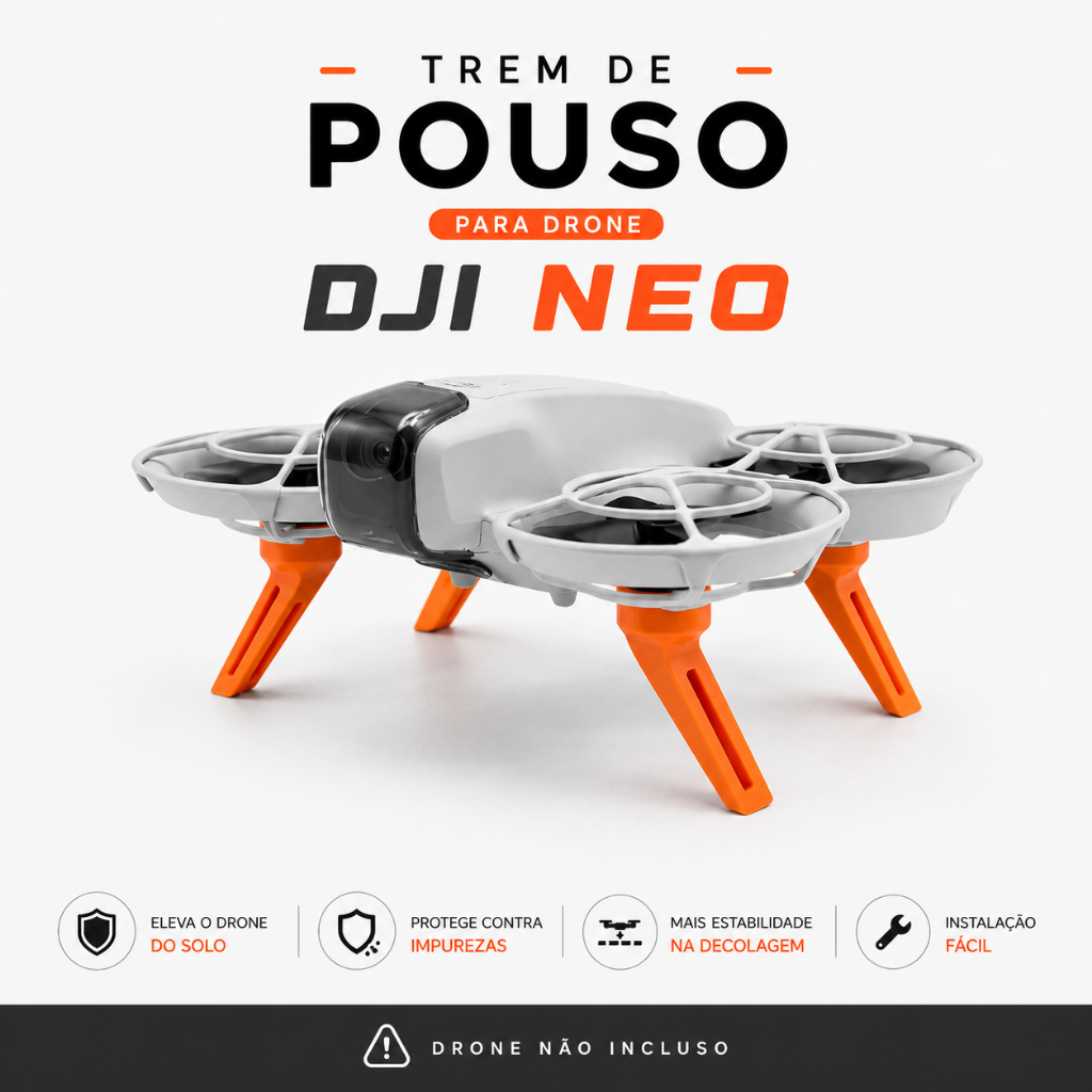 Trem de Pouso Extensor de Altura para Drone DJI Neo Acessório de Proteção + BRINDE EXCLUSIVO DJI
