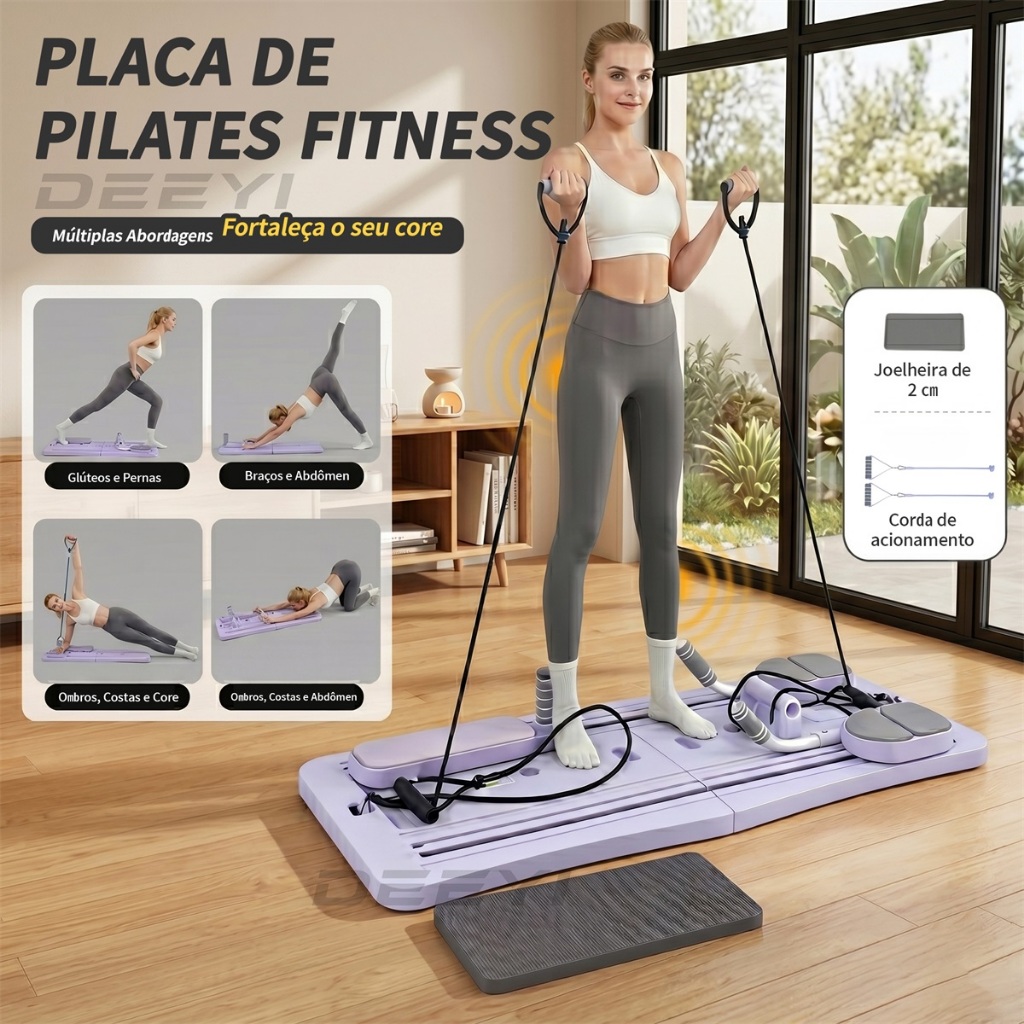 DEEYI Placa De Pilates Dobrável Multifuncional — Conjunto 5 em 1 Antiderrapante Treino De Corpo Inteiro