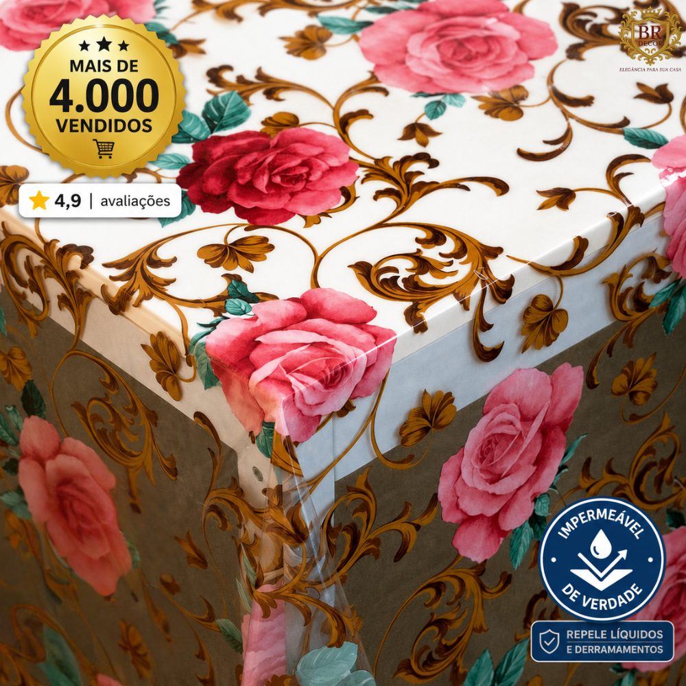 Toalha De Mesa Cristal 6, 8, 10 e 12 lugares - Plástico Transparente