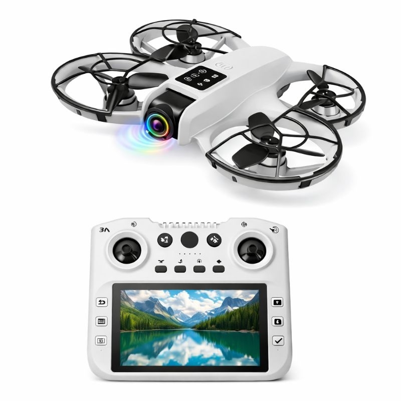 Drone GT3 Max com Tela Câmera HD Brushless Longo Alcance 200m Estável com Fluxo Óptico Ajuste de Câmera 90° Bag Estojo
