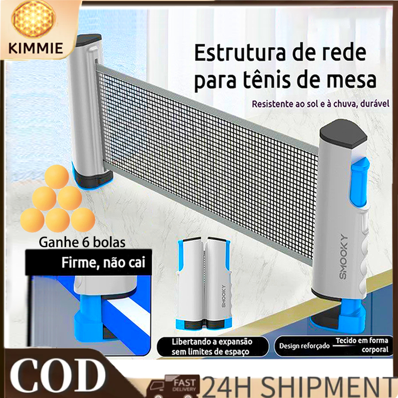 Rede Ping Pong Kit Tenis De Mesa Raquete De Profissional Branco Treliça livremente extensível