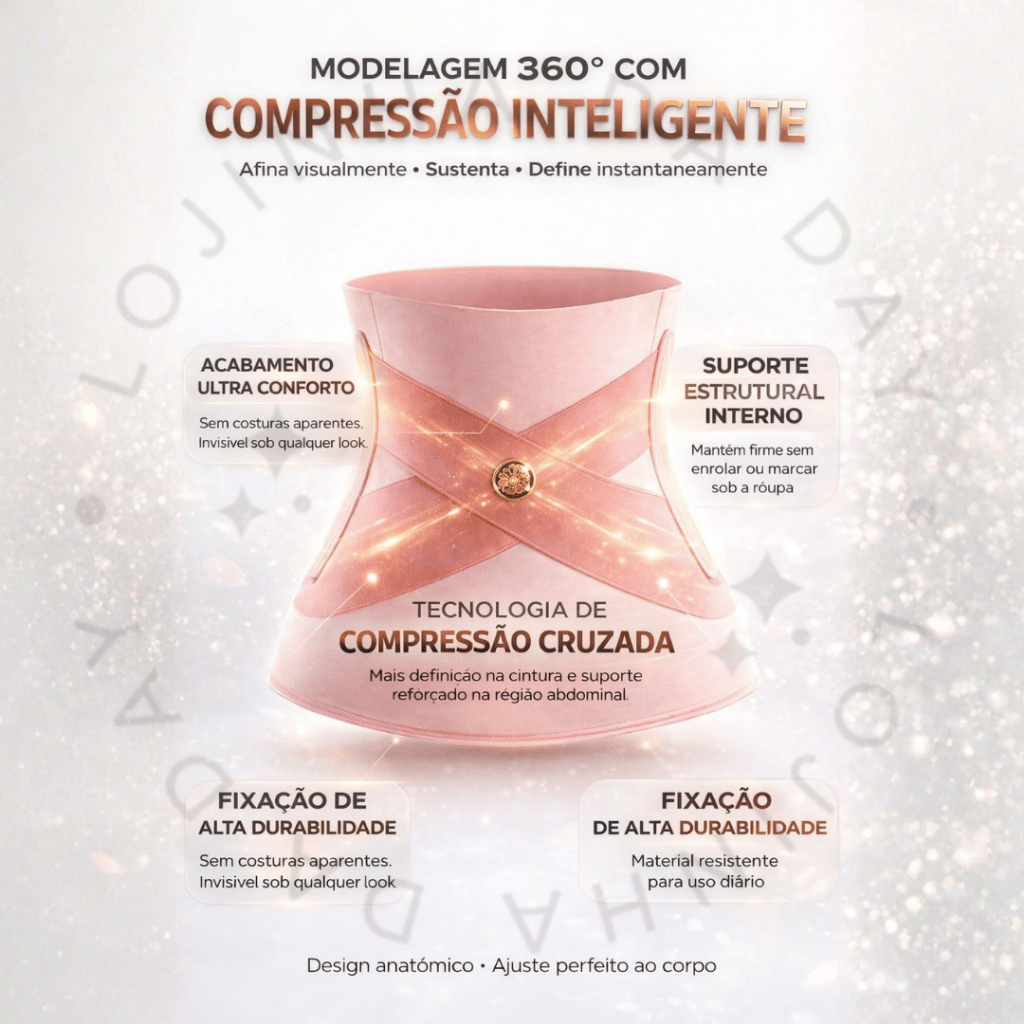 Cinta Faixa Modeladora de Compressão Abdominal Feminina Elástica Barriga Chapada Emagrecimento