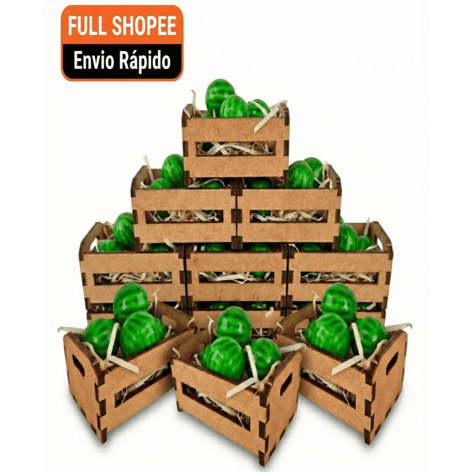 10 Caixotes de feira MDF 6X4X3 , caixote fazendinha Lembrancinhas em Mdf