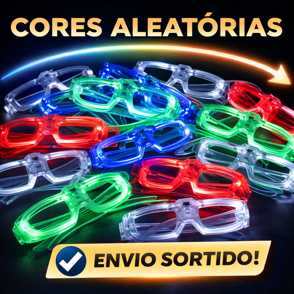 Óculos LED Neon Balada Festa Casamento Eventos