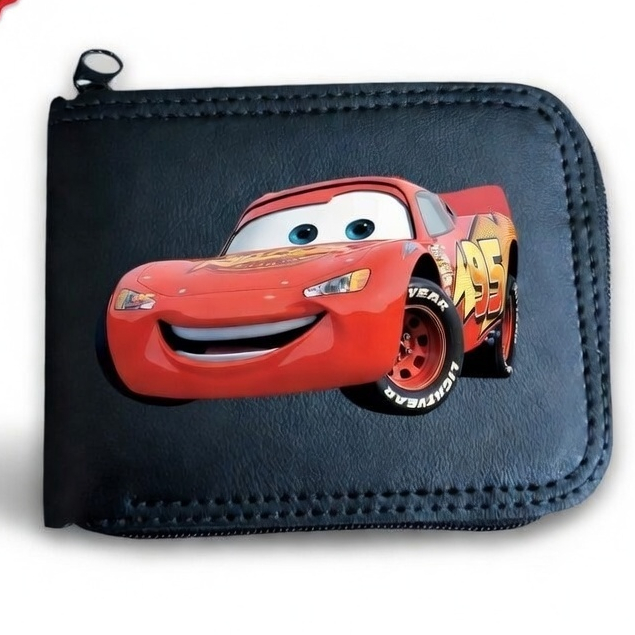 Carteira Infantil De Zíper Personalizada Desenho Carros Mcqueen