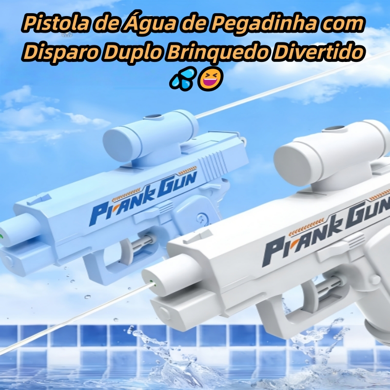 Pistola de Água Pegadinha Maluca – Jato para frente e para trás, Azul e Branca, Jato de 5–8m 💦😆