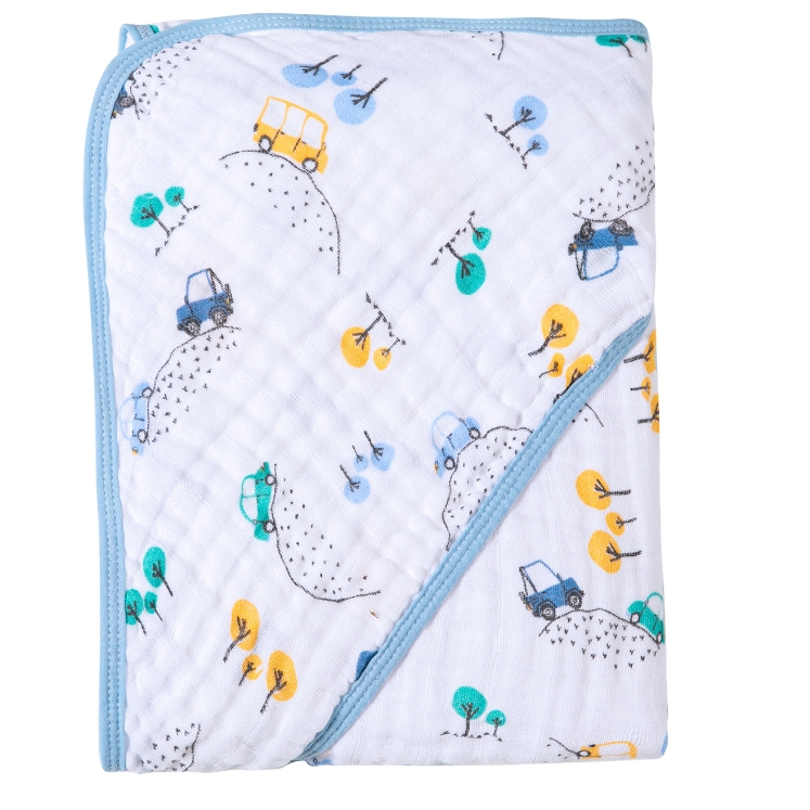 Kit 2 Toalhas de Banho Infantil Menino com Capuz 80x80cm 2 Camadas Algodão Extra Macio